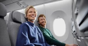 PASSENGERS IN AN AEROPLANE